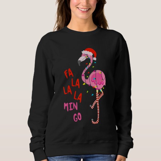 Sweatshirt Fa La La La Mingo Flamingo For Christmas Xmas Paja (Devant)