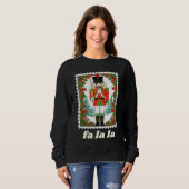 Sweatshirt Fa La La Nutcracker Christmas Postage Stamp (Devant entier)