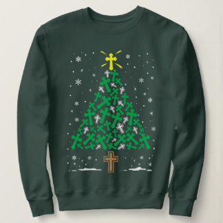 Sweatshirt Fa La Mingo Flamant rose Noël Arbre Lumière Déco