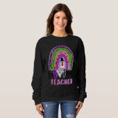 Sweatshirt Faboolous Enseignant Rainbow Éffrayant Fantôme Ens (Devant entier)