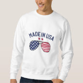 Sweatshirt Fabriqué aux États-Unis États-Unis Drapeau lunette (Devant)