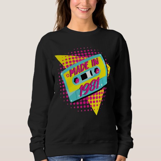 Sweatshirt Fabriqué En 1981 41e Anniversaire 80s 90s 1990s 19 (Devant)