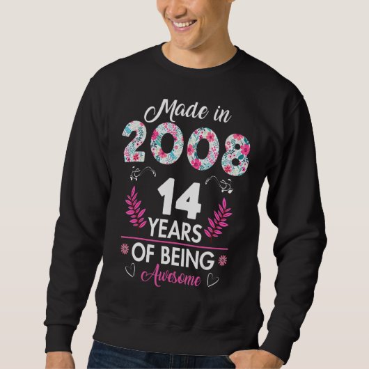 Sweatshirt Fabriqué En 2008 14 Ans 14 Ans (Devant)