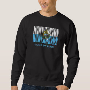Sweatshirt Fabriqué en code-barres drapeau de Saint-Marin Pre
