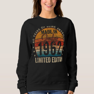 Sweatshirt Fabriqué En Juillet 1962 60ème Anniversaire Vintag
