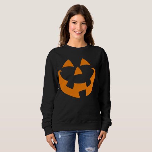 Sweatshirt Face Citrouille Halloween (Devant entier)