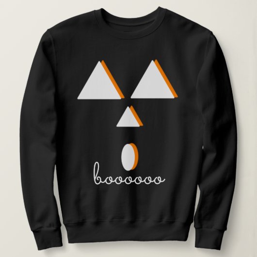 Sweatshirt Face Citrouille Halloween géométrique (Design devant)