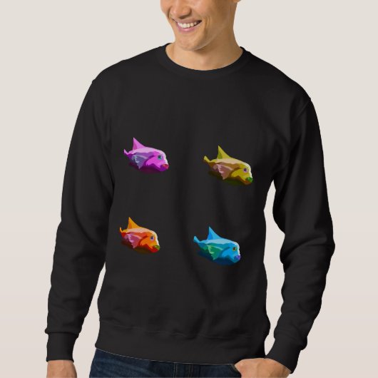 Sweatshirt Face de poisson arc-en-ciel (Devant)