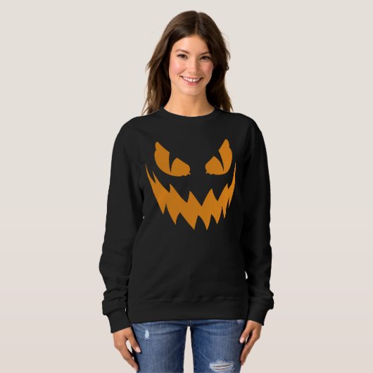 Sweatshirt Face d'Halloween effrayante (Devant entier)
