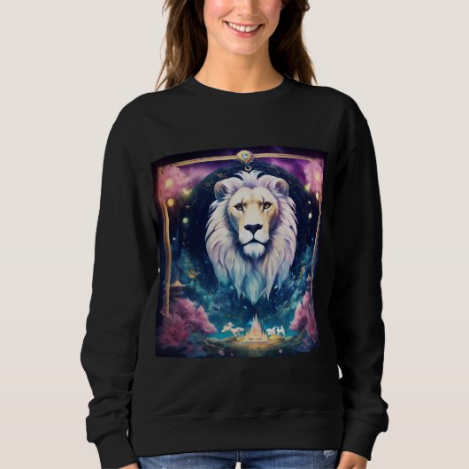 Sweatshirt face du lion couleur eau (Devant)