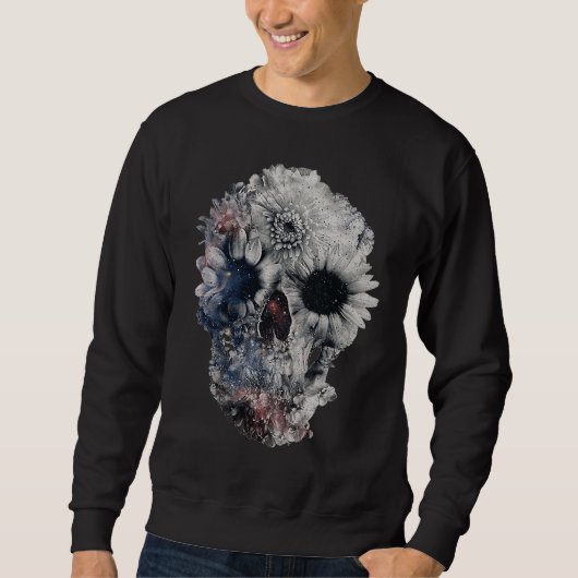 Sweatshirt Face Floral Skull Skeleton Halloween Costume (Devant)