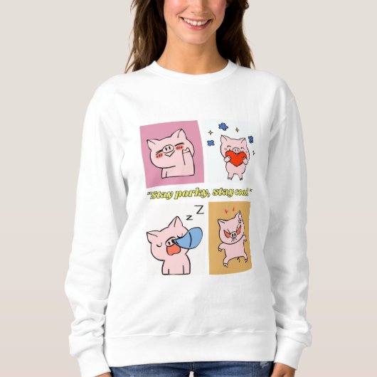 Sweatshirt faces de devis de porc (Devant)