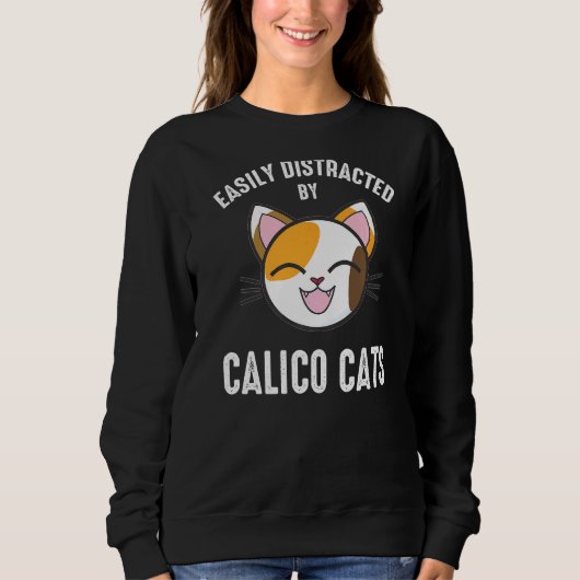 Sweatshirt Facilement Distrait Par Calico Cats Calico Cat 1 (Devant)