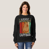 Sweatshirt Facilement Distrait Par Capybara Animal Rodent (Devant entier)
