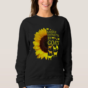 Sweatshirt Facilement Distrait Par Chèvre Tournesol Pour Chèv