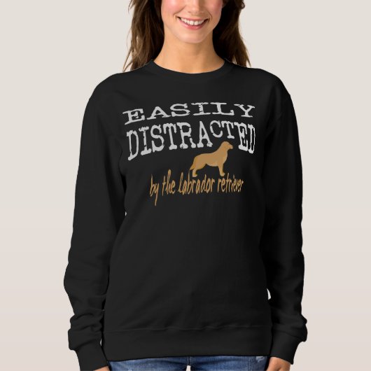 Sweatshirt Facilement Distrait Par Chiens Distrait Chien Faci (Devant)