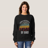 Sweatshirt Facilement Distrait Par Chiens Drôle Animaux Amour (Devant entier)