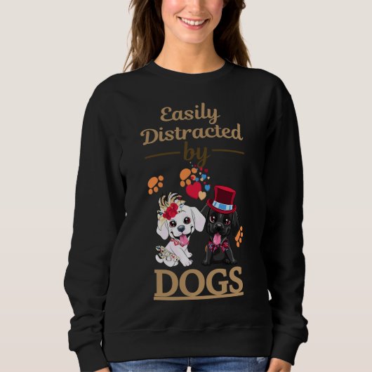 Sweatshirt Facilement Distrait Par Chiens Labrador Retriever  (Devant)