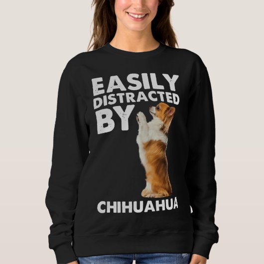Sweatshirt Facilement Distrait Par Chihuahua (Devant)