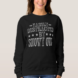 Sweatshirt Facilement Distrait Par Chouette Neige Chouette Ne