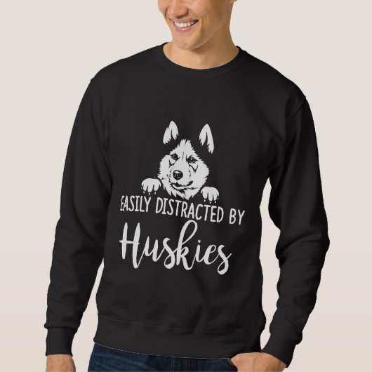 Sweatshirt Facilement Distrait Par Huskies Sibérien Husky App (Devant)