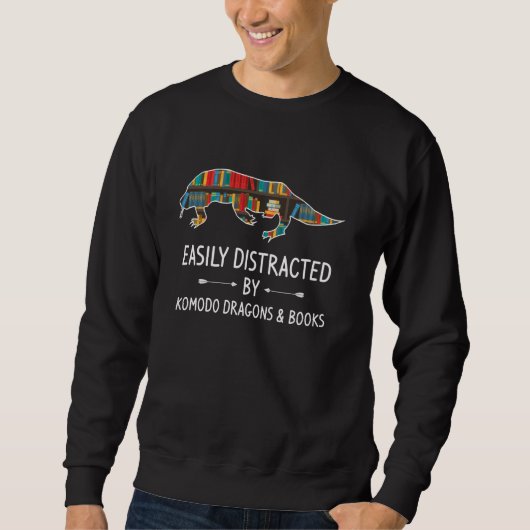 Sweatshirt Facilement Distrait Par Komodo Dragons & Lover De (Devant)