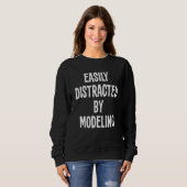 Sweatshirt Facilement Distrait Par La Modélisation (Devant entier)