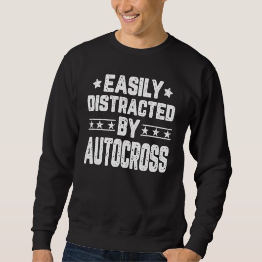 Sweatshirt Facilement distrait par l'autocross Course automo (Devant)
