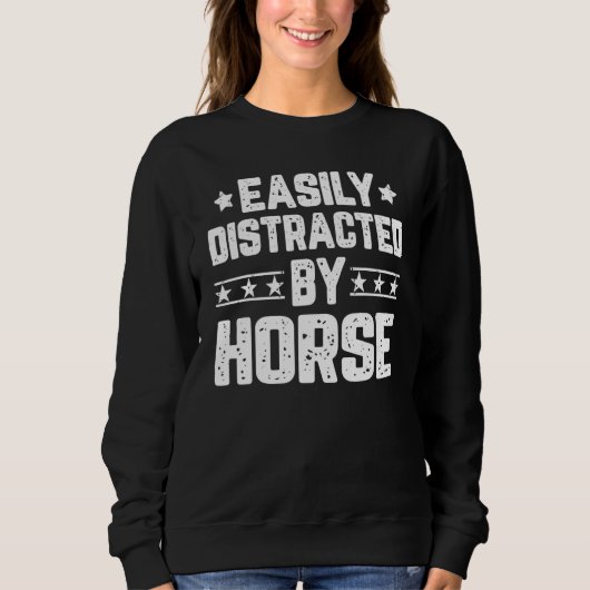 Sweatshirt Facilement distrait par le cheval Équestre Cavali (Devant)