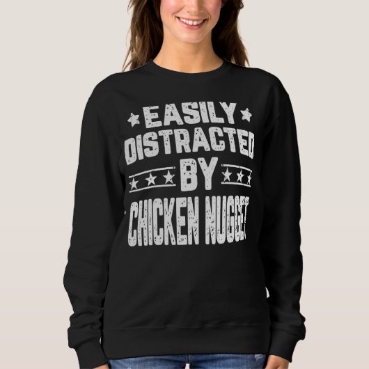 Sweatshirt Facilement Distrait Par Les Aliments Nugget De Pou (Devant)