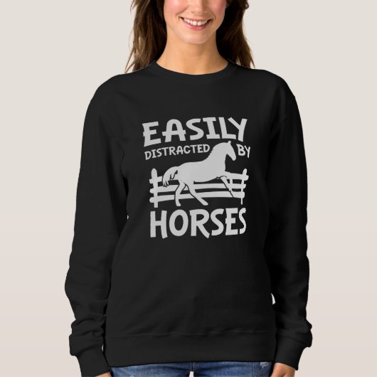 Sweatshirt Facilement Distrait Par Les Chevaux (Devant)