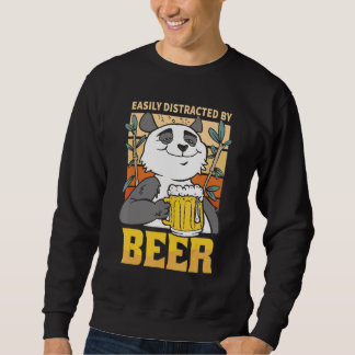 Sweatshirt Facilement distrait par les hommes Panda bière mar