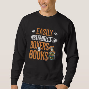 Sweatshirt Facilement Distrait Par Les Livres Et Le Chien De 
