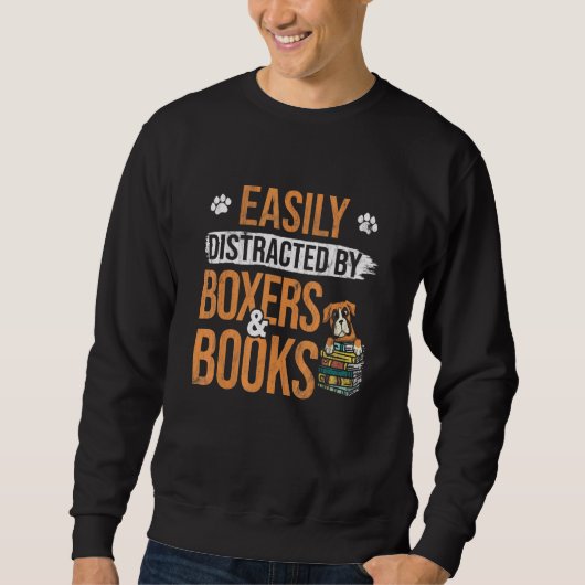 Sweatshirt Facilement Distrait Par Les Livres Et Le Chien De (Devant)