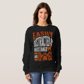 Sweatshirt Facilement Distrait Par Les Mustangs Et Les Chiens (Devant entier)