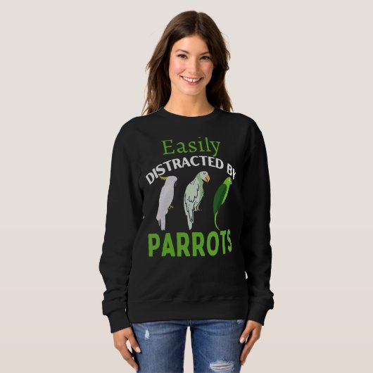 Sweatshirt Facilement Distrait Par Les Parrots Oiseaux De Per (Devant entier)