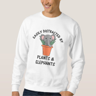 Sweatshirt Facilement Distrait Par Les Plantes Et Les Eléphan