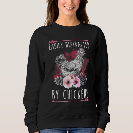Sweatshirt Facilement Distrait Par Les Poulets Pour Les Amate (Devant)