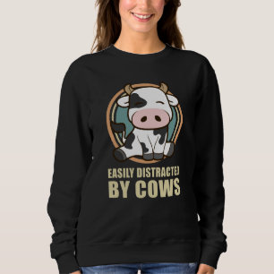 Sweatshirt Facilement Distrait Par Les Vaches  Cadeau d'amour