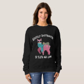 Sweatshirt Facilement Distrait Par Sloth Et Lama (Devant entier)