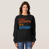 Sweatshirt Facilement Distrait Par Un Chien Rottweiler (Devant entier)