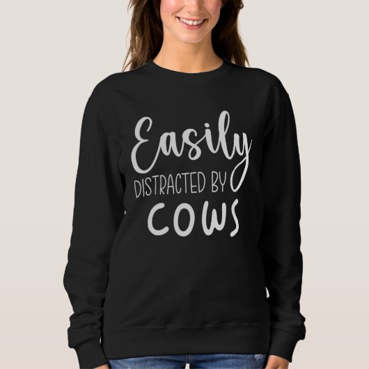 Sweatshirt Facilement Distrait Par Vaches Vache Ferme De Vach (Devant)