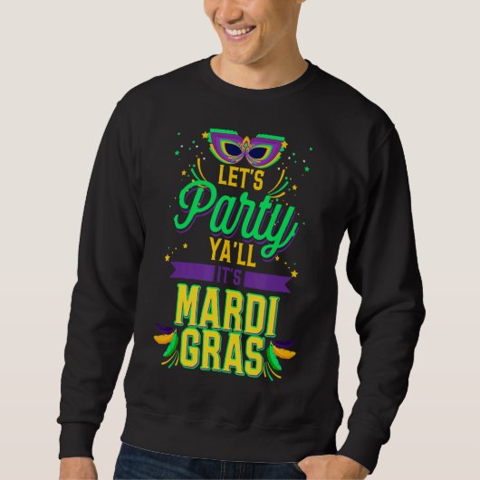Sweatshirt Faisons la fête avec son Mardi Gras Fun Mask Carni (Devant)