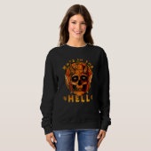 Sweatshirt Fait Dans L'Enfer Satan Diable Démon Crâne Visage (Devant entier)