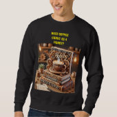 Sweatshirt Fait Le Comte De Café T-Shirt Conception. (Devant)