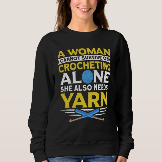 Sweatshirt Fait main au crochet dicton crochet (Devant)
