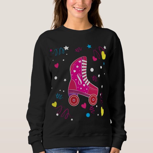 Sweatshirt Faites du roller le patinage de rouleau rose de (Devant)