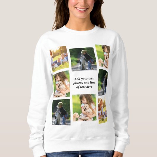 Sweatshirt Faites votre propre collage photo et texte (Devant)