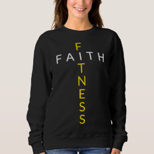 Sweatshirt Faith Fitness Cross, Christian Workout, Modern Gym