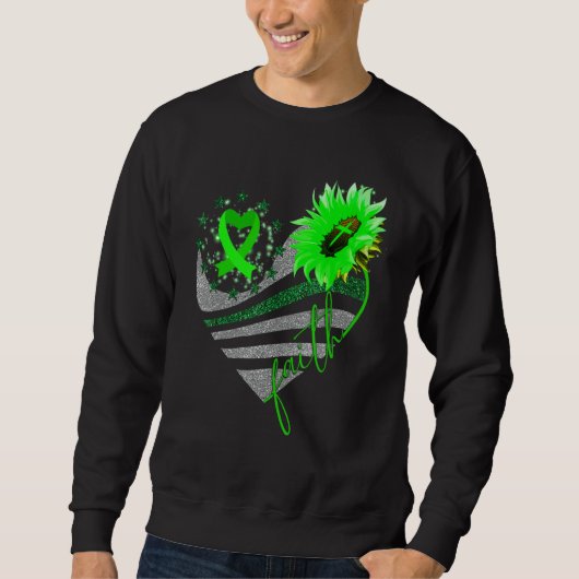 Sweatshirt Faith Gastroparesis Awareness Sunflower Heart Ribb (Devant)